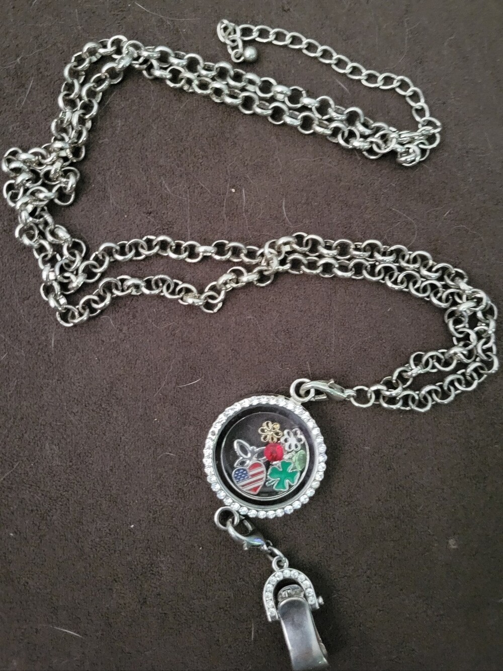 Origami Owl lanyard with 10 charms